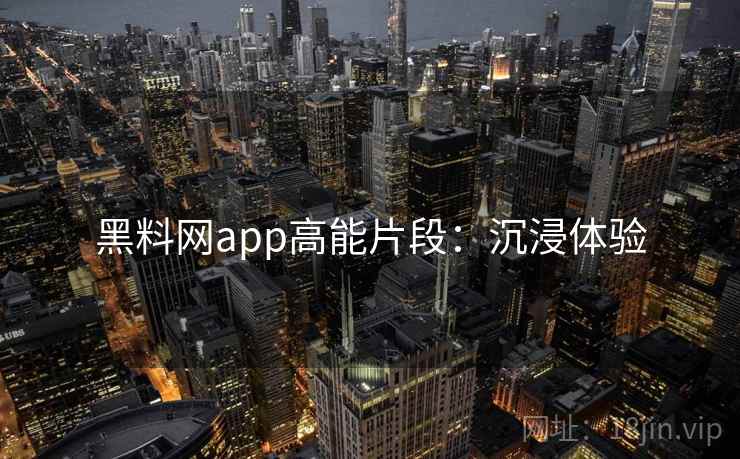 黑料网app高能片段：沉浸体验