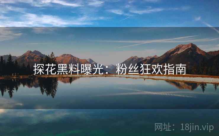 探花黑料曝光：粉丝狂欢指南